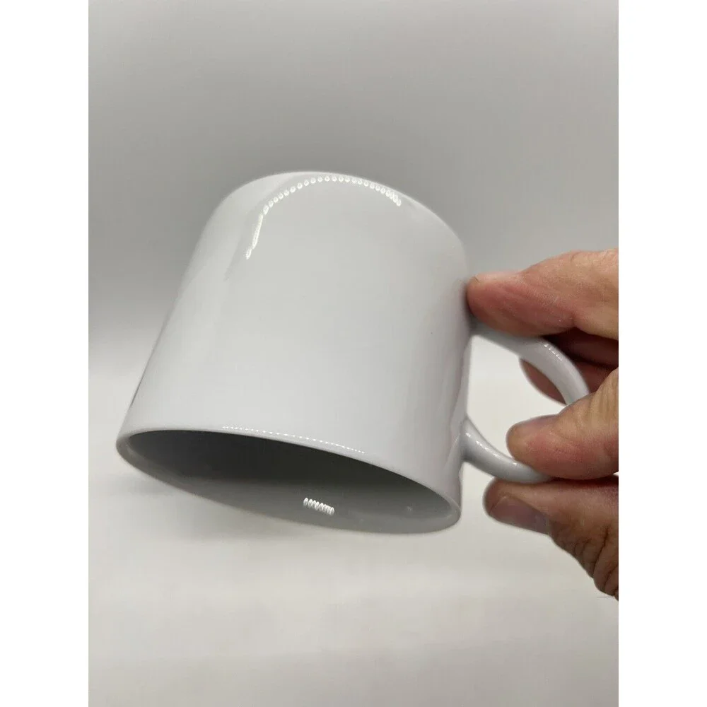 Crate & Barrel White Coffee Mugs, Made In Poland Set Of 2